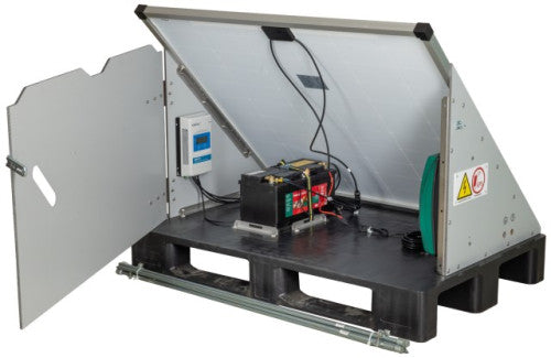 AKO Solar PowerStation smart XL, stacja solarna na panelu HPL z prętami uziemiającymi
