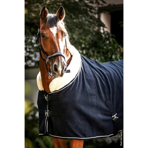 Derka polarowa z kołnierzem Schockemohle Premium Premium Faux Fur Dark Navy