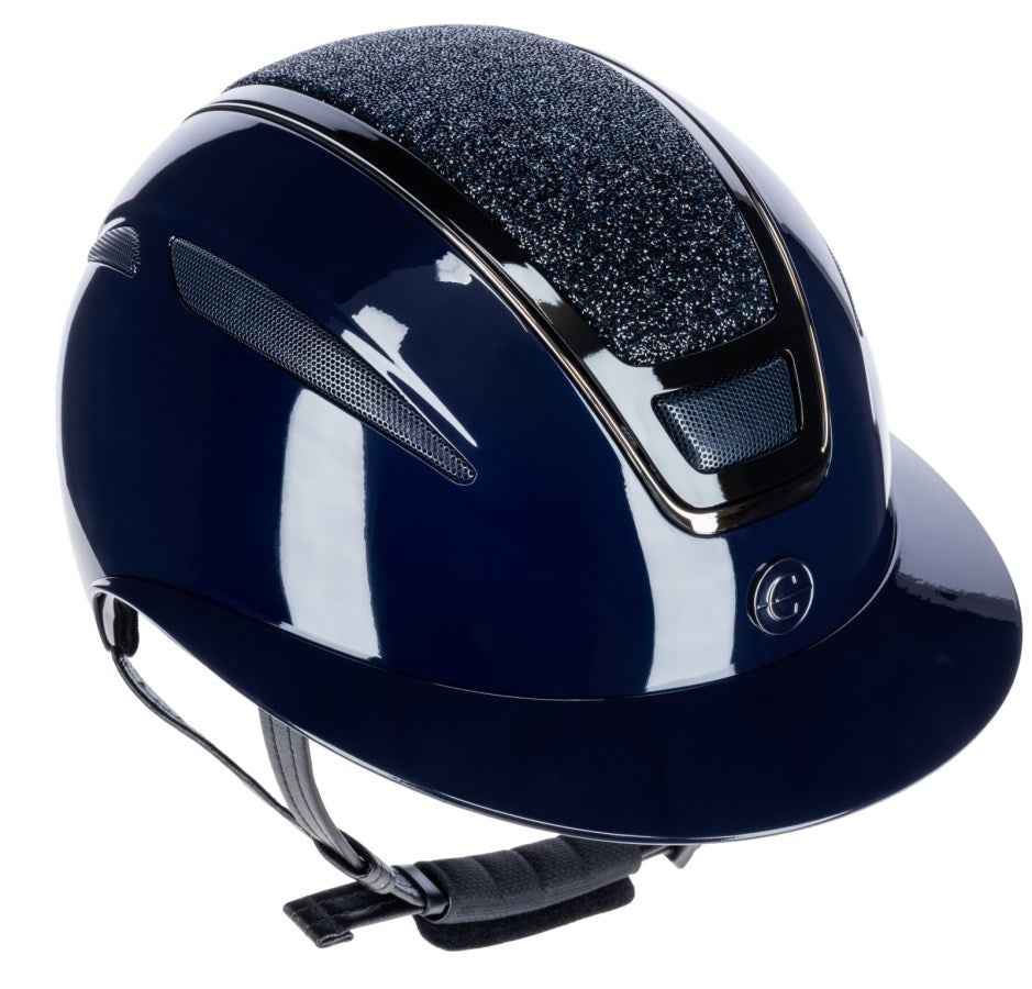 Kask jeździecki Elite Polo, granatowy lakierowany, Covalliero