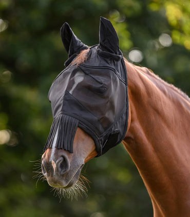 Waldhausen PREMIUM Fly Mask with Ear Protection and Nose Fringe – maska przeciw owadom z ochroną UV