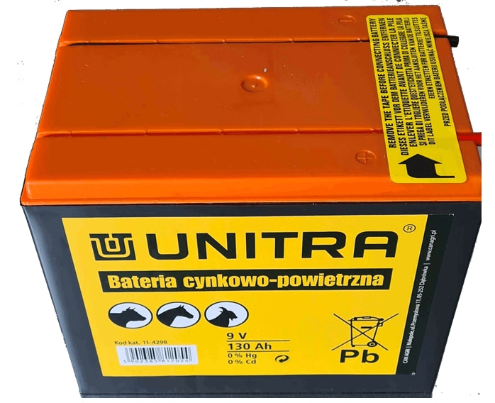 Bateria chlorkowa do elektryzatora, 9 V, 130 Ah Unitra