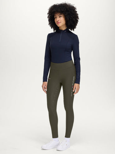 Tommy Hilfiger A/W 26 Legginsy jeździeckie z pełnym lejem Elmira Winter Camo Green