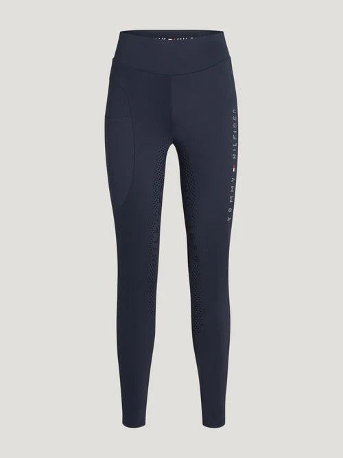 Tommy Hilfiger Equestrian Elmira całoroczne legginsy z kryształkami i pełnym lejem AW25