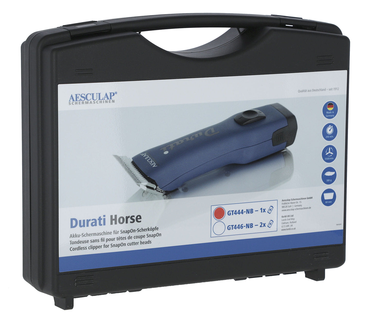 Maszynka do strzyżenia koni Durati Horse, 1 akumulator, niebieski, Aesculap - Cavalo
