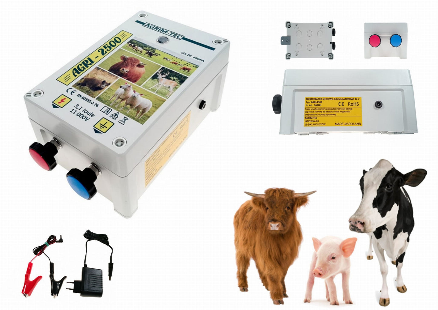 Pastuch elektryczny polski elektryzator uniwersalny Agri 2500 -3,1 Jula - Cavalo