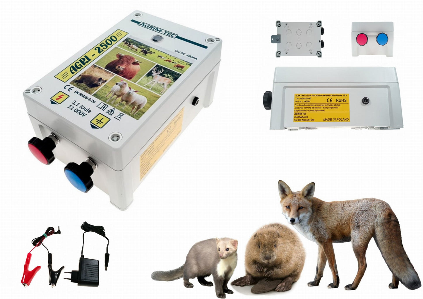 Pastuch elektryczny polski elektryzator uniwersalny Agri 2500 -3,1 Jula - Cavalo