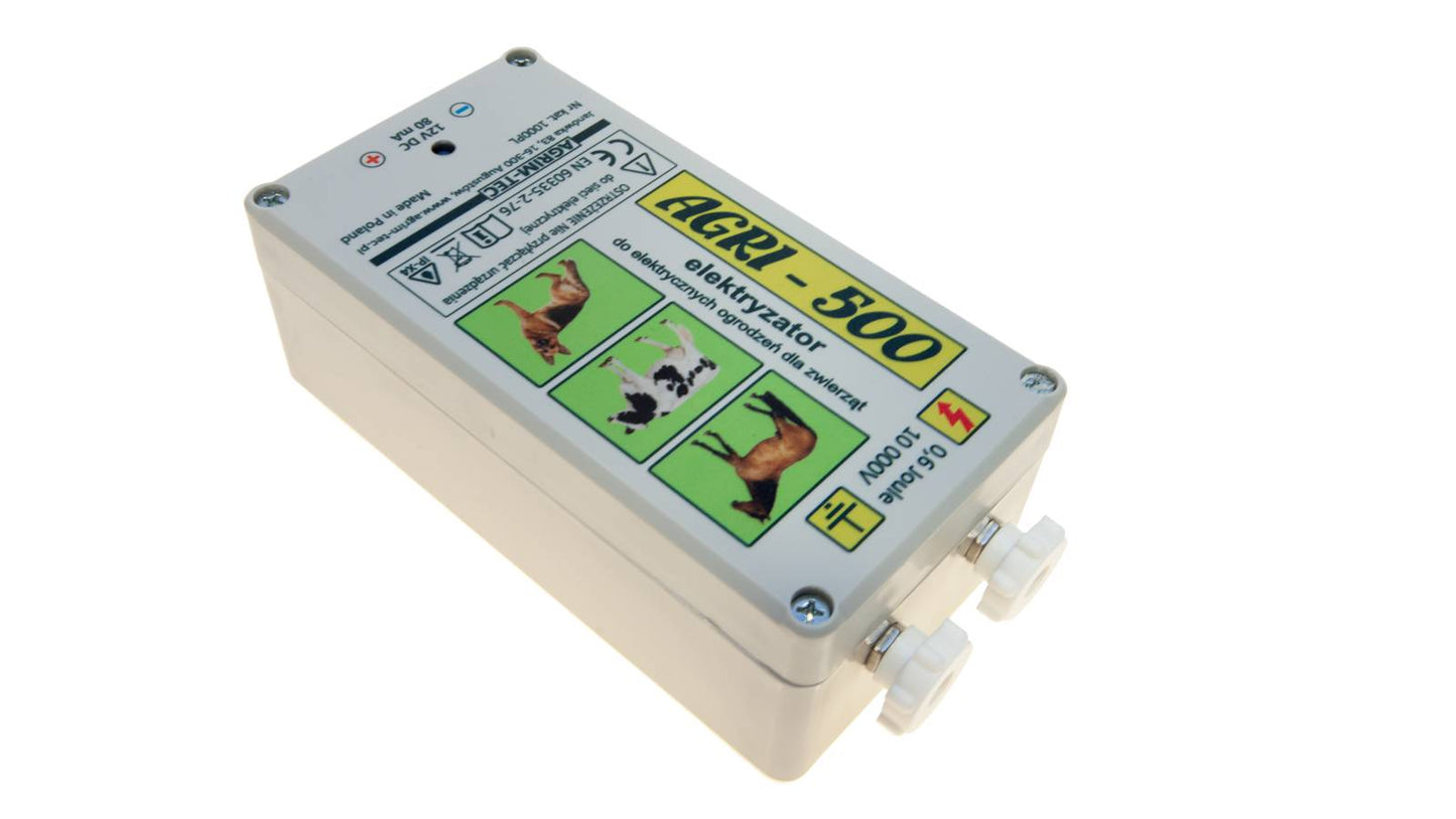 Pastuch elektryczny polski elektryzator uniwersalny Agri-500 12V/230V - Cavalo