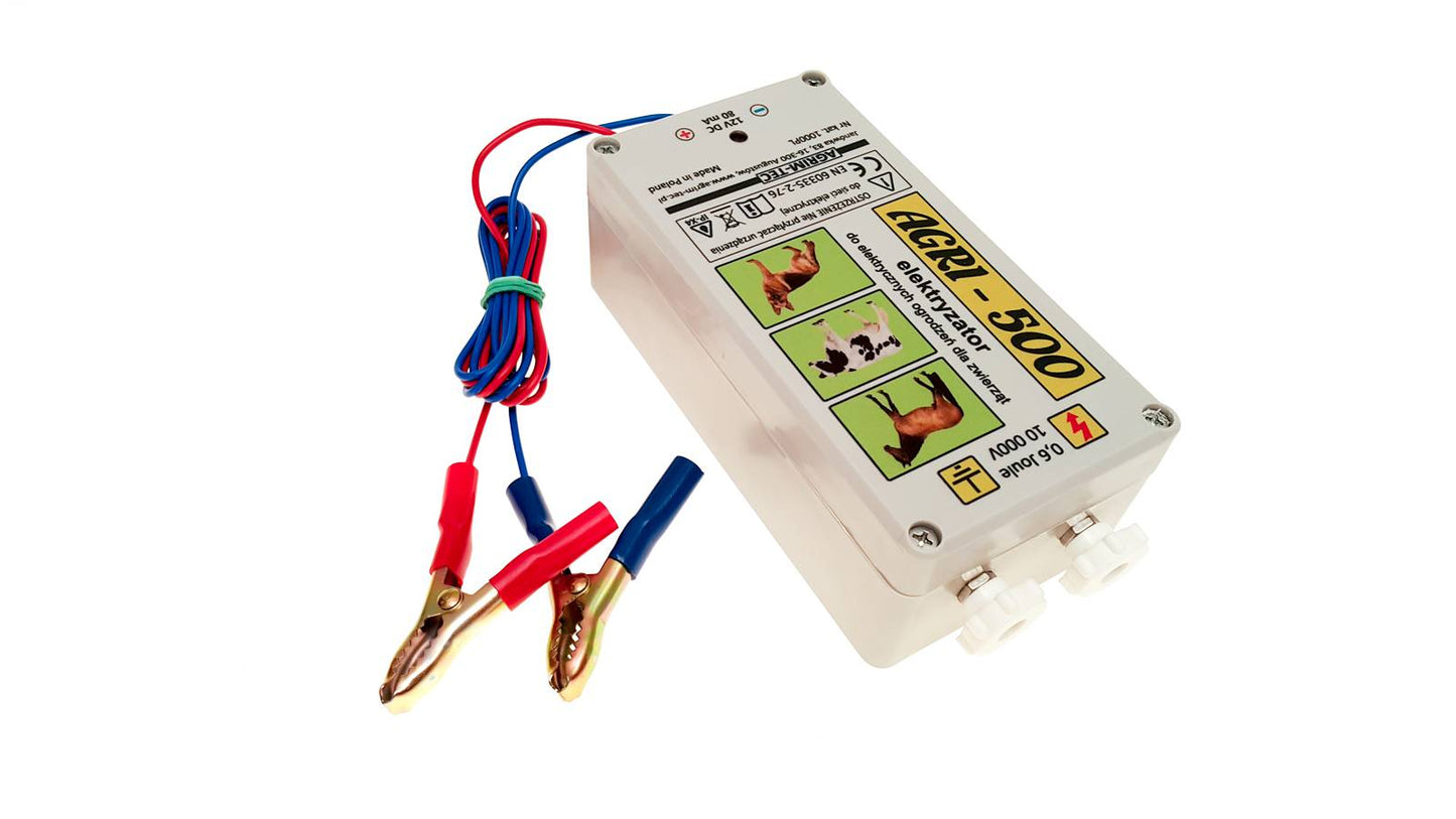 Pastuch elektryczny polski elektryzator uniwersalny Agri-500 12V/230V - Cavalo