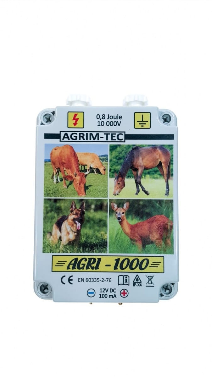 Pastuch elektryczny polski elektryzator uniwersalny z zasilaczem Agri-1000 12V/230V - Cavalo
