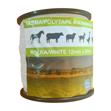 Taśma do ogrodzeń elektrycznych na padok dla koni Animals Biała 200m/40mm - Cavalo