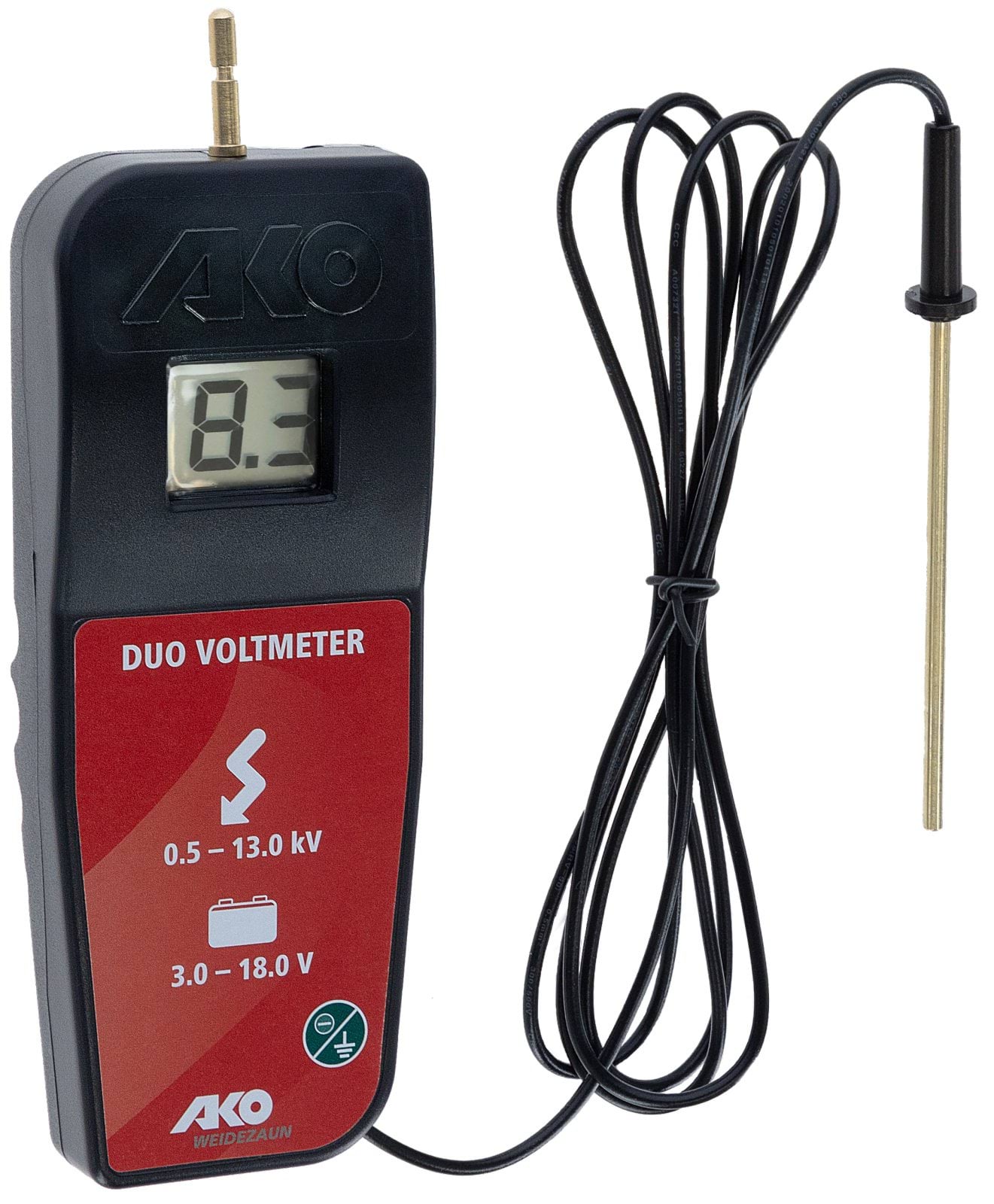 Tester napięcia DUO VOLTMETER do baterii i ogrodzeń, 9V, AKO - Cavalo