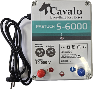 Zestaw pastucha elektrycznego dla koni z elektryzatorem Pomelac Cavalo S-6000 Z-29 - Cavalo