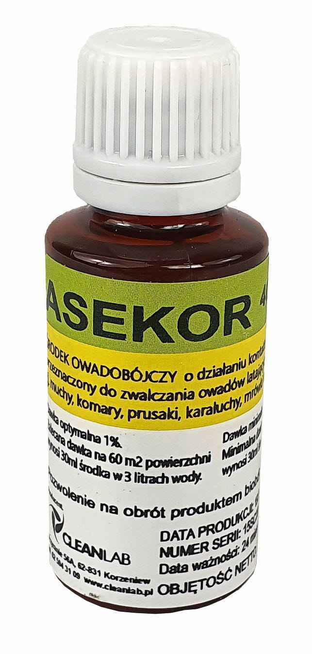 Środek owadobójczy na owady biegające i latające ASEKOR 400 Plus koncentrat 30 ml