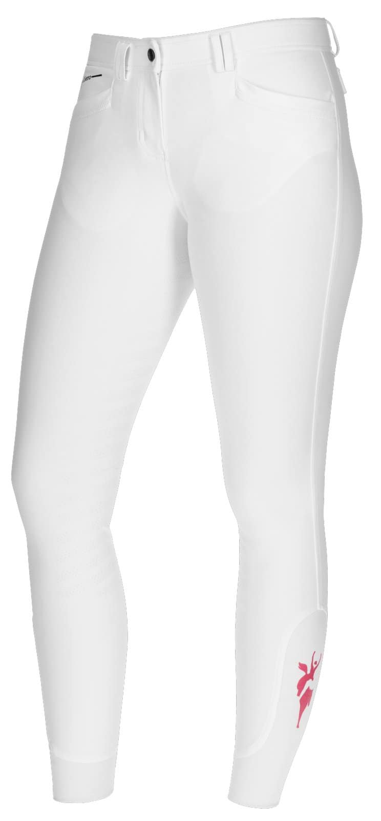 Bryczesy Janne x PinkRibbon damskie pełny lej perłowa biel Covalliero - Cavalo