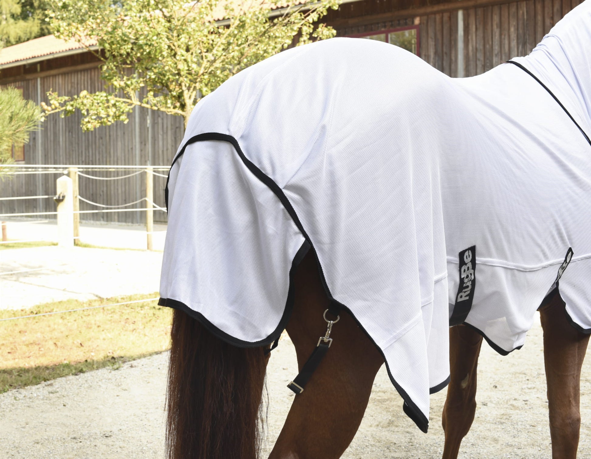 Derka przeciwowadowa dla konia RugBe SuperFly biały Covalliero - Cavalo