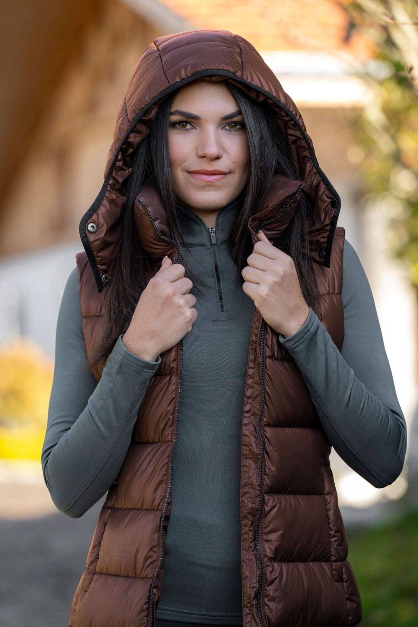 Kamizelka jeździecka długa damska pikowana Covalliero - Cavalo