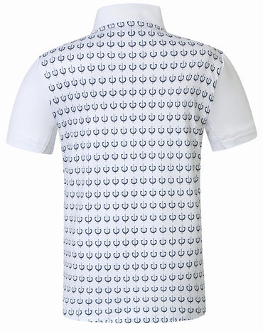 Koszulka konkursowa dziecięca White Dark Navy Covalliero S/S 2024 - Cavalo