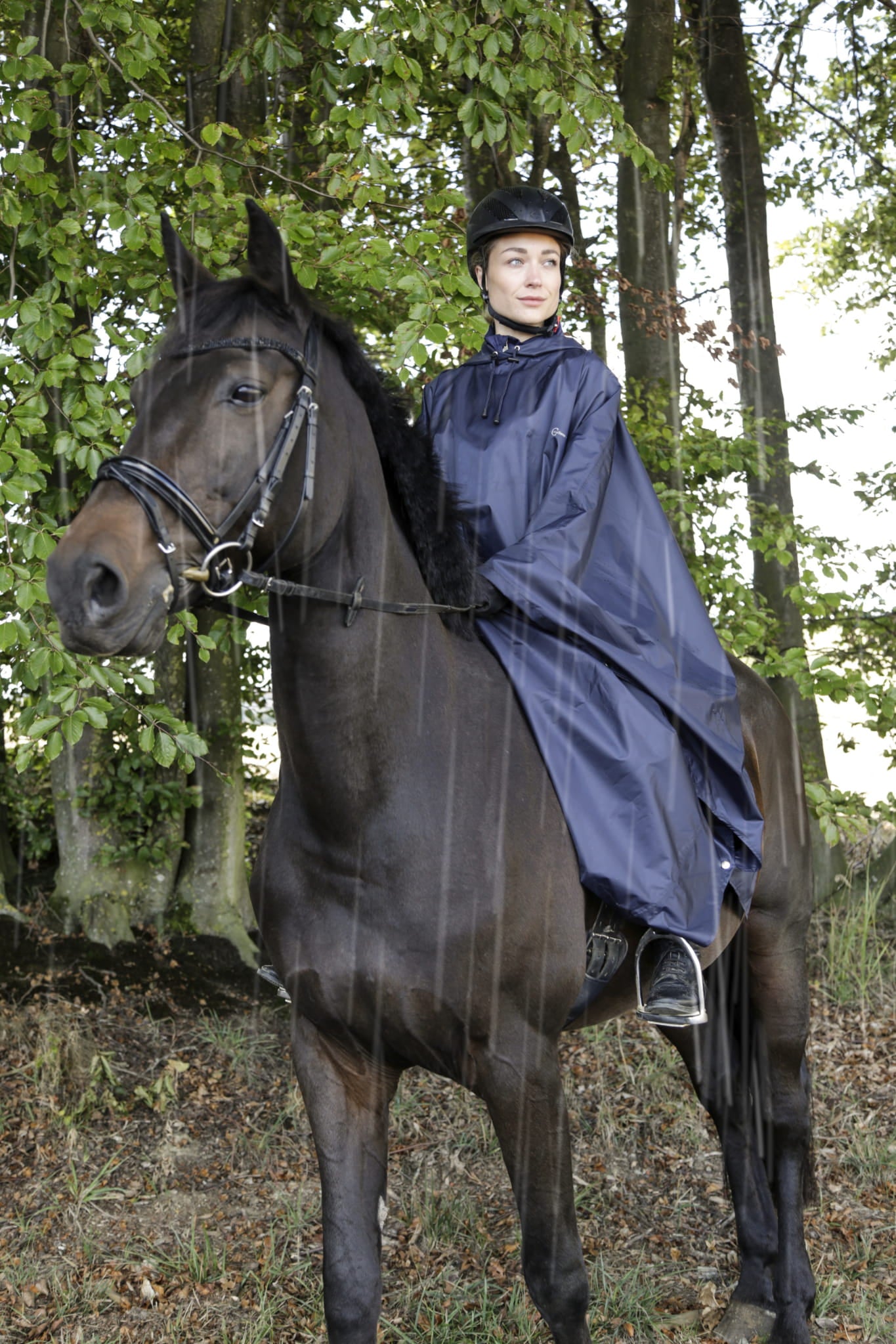Ponczo jeździeckie przeciwdeszczowe niebieski Covalliero - Cavalo