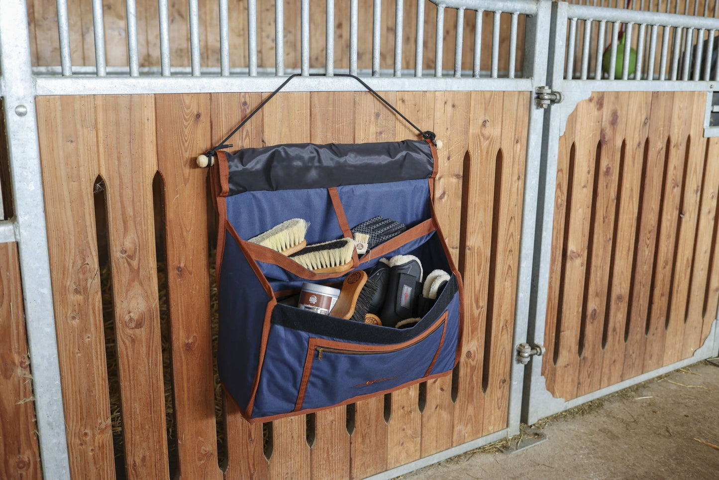 Torba na boks Milano, granatowy/ beżowy, Covalliero - Cavalo