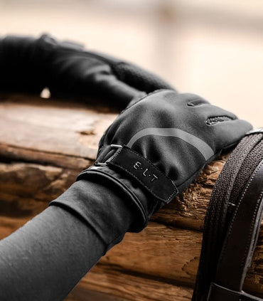 Rękawiczki jeździeckie ELT Locarno czarne - Cavalo