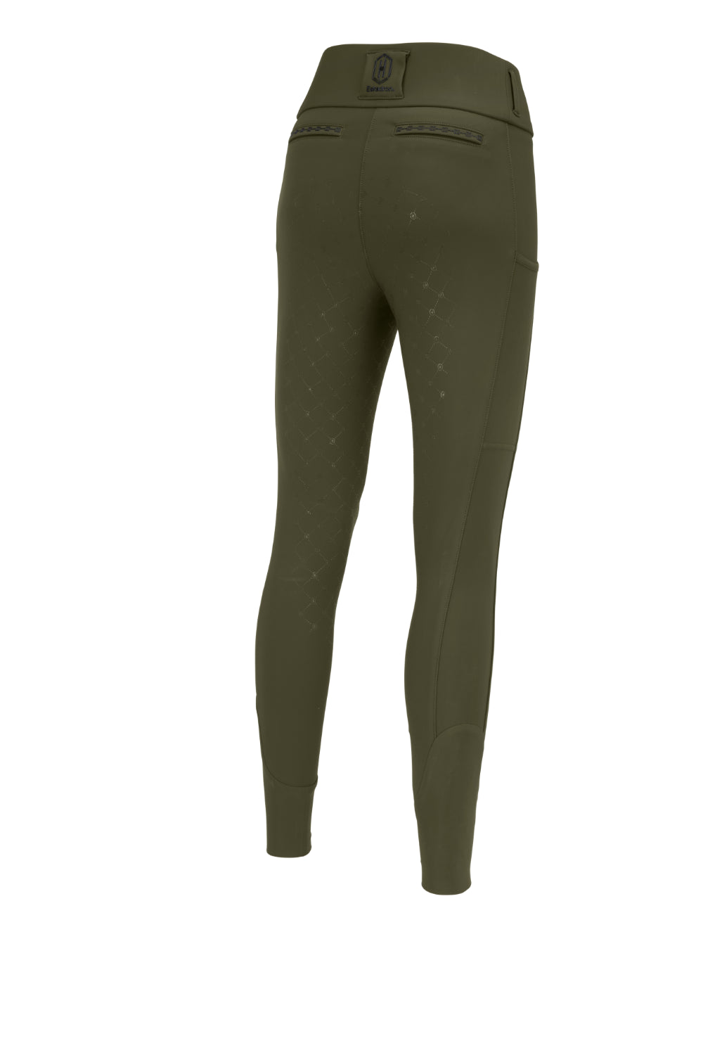 Legginsy jeździeckie Eskadron Heritage 26/27 PRO FULL GRIP w kolorze Deep Moss – widok z tyłu