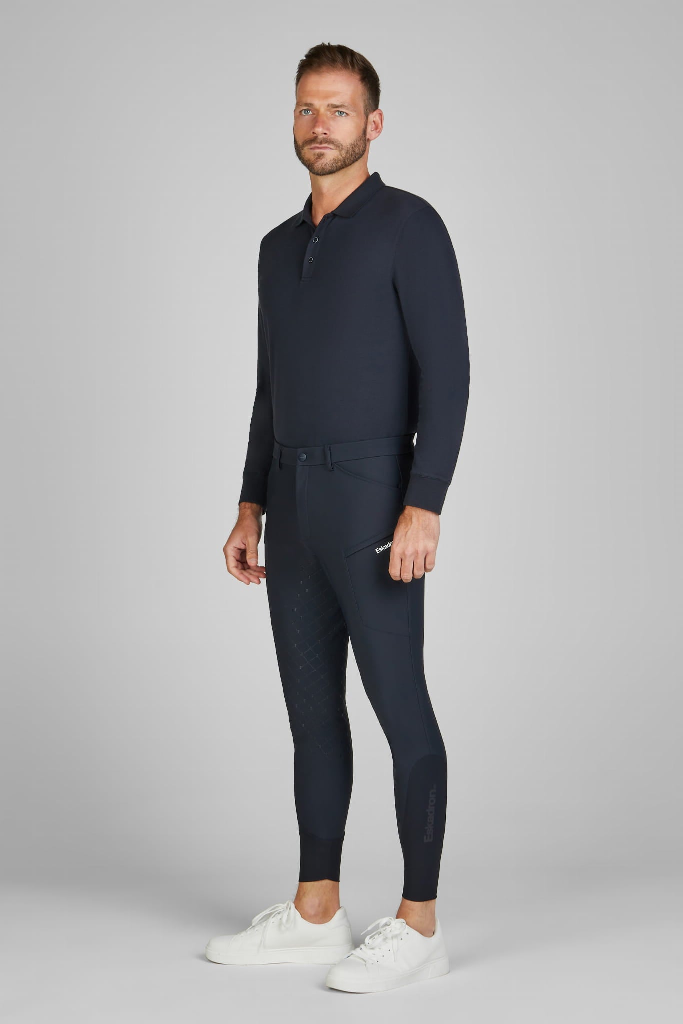 Eskadron Bryczesy jeździeckie męskie z lejem kolanowym Navy Heritage AW 24/25 - Cavalo