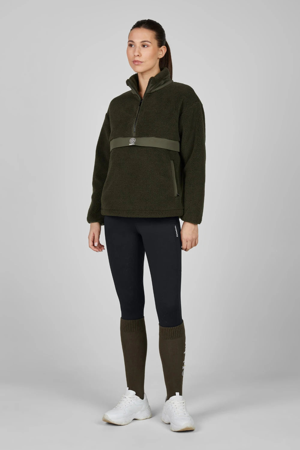 Eskadron DYNAMIC 25 A/W Half-Zip Teddy Sweater Black - Cavalo