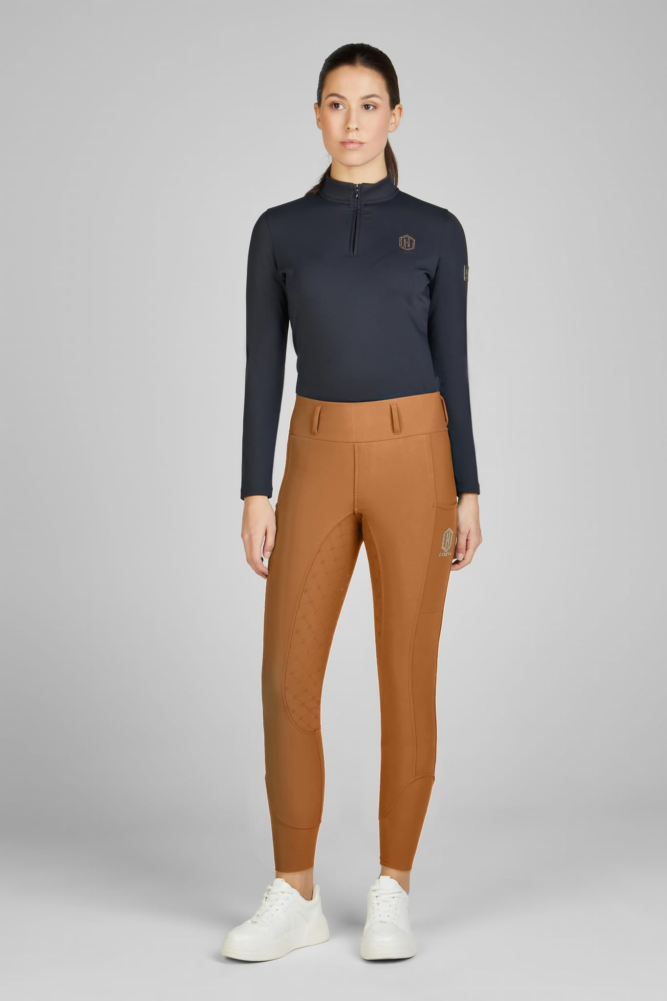 Eskadron Legginsy jeździeckie Pro z pełnym lejem damskie Almond Heritage AW 24/25 - Cavalo
