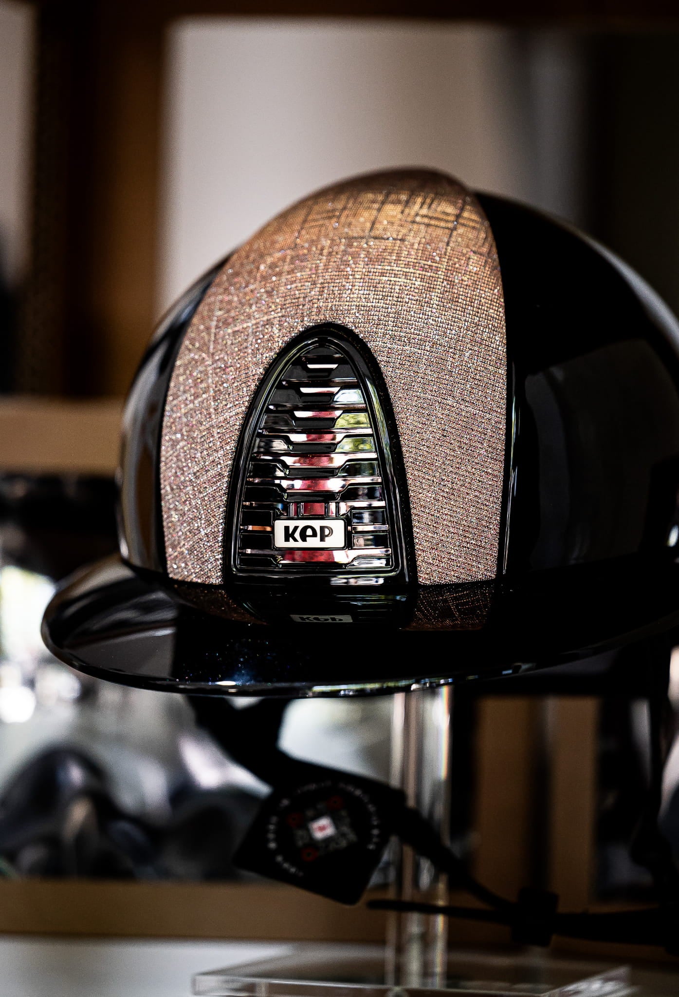 Kask KEP Italia CROMO 2.0 POLISH METAL BLACK FRONT/POLO GALASSIA ROSA + SOTTO GRIGLIA - Cavalo