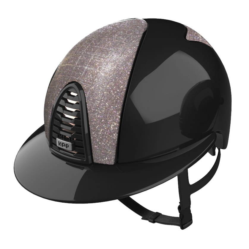 Kask KEP Italia CROMO 2.0 POLISH METAL BLACK FRONT/POLO GALASSIA ROSA + SOTTO GRIGLIA - Cavalo