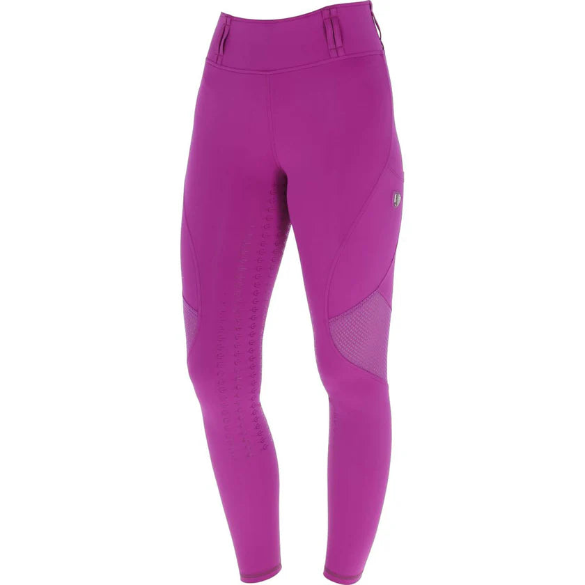 Legginsy jeździeckie z siateczką S/S 2026, dziecięce, light berry, Covalliero