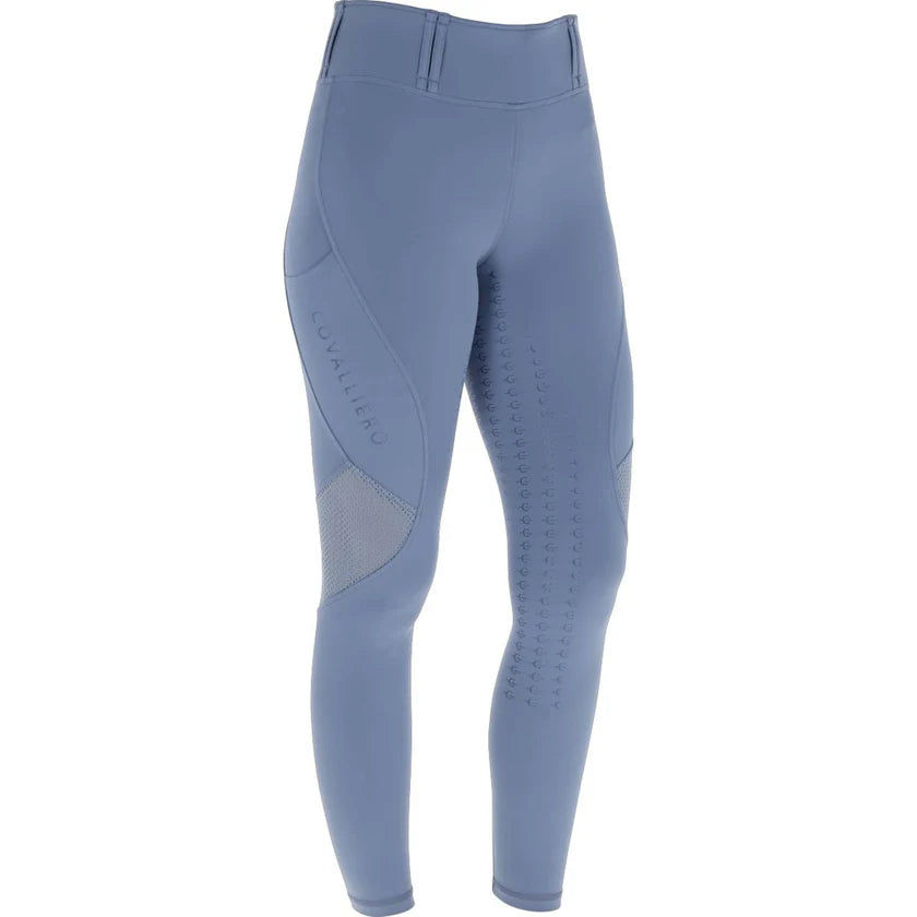 Legginsy jeździeckie z siateczką S/S 2026, dziecięce, smoked blue, Covalliero