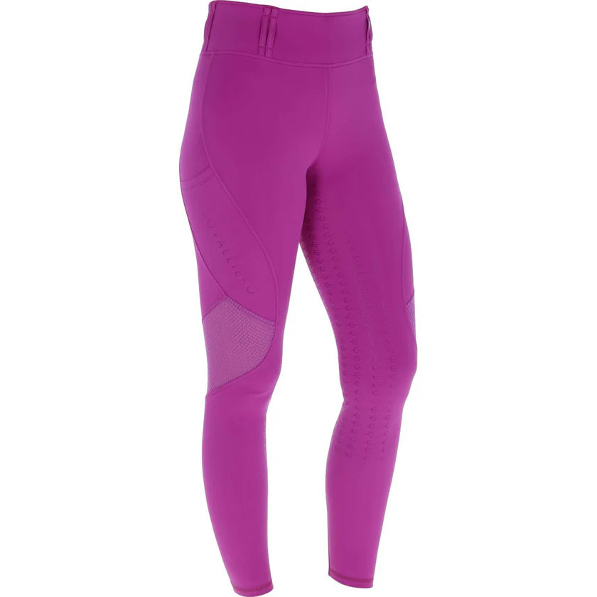 Legginsy jeździeckie z siateczką S/S 2026, dziecięce, light berry, Covalliero