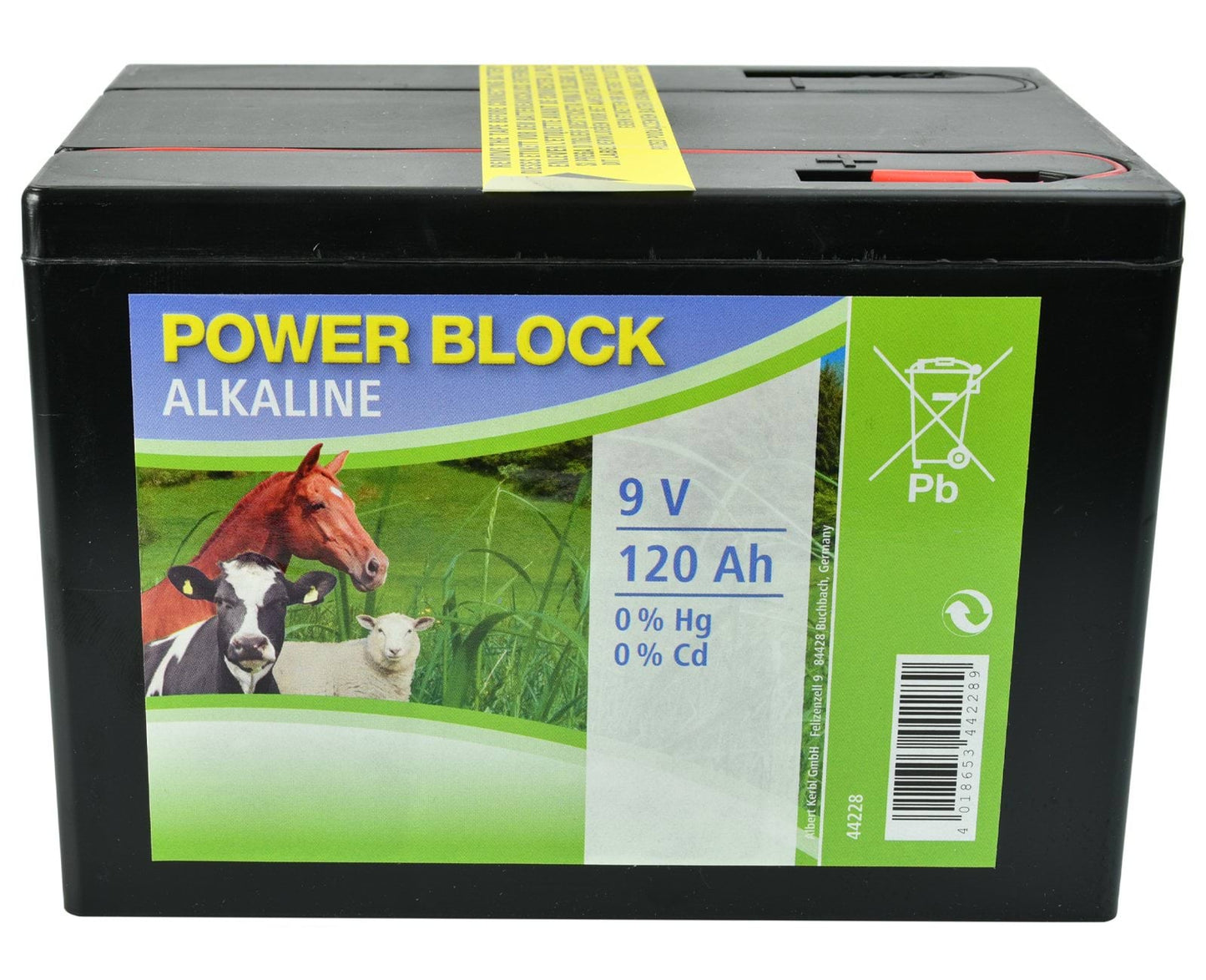 Bateria alkaliczna do elektryzatora, 9 V, 120 Ah, Kerbl - Cavalo
