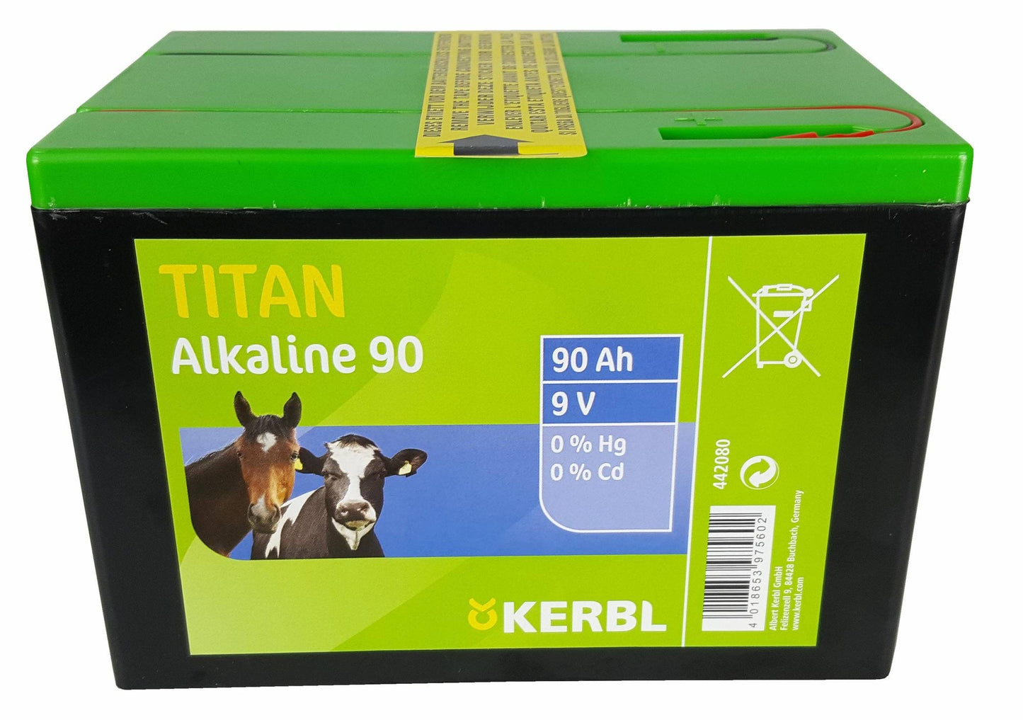 Bateria alkaliczna do elektryzatora TITAN, 9 V, 90 Ah, Kerbl - Cavalo