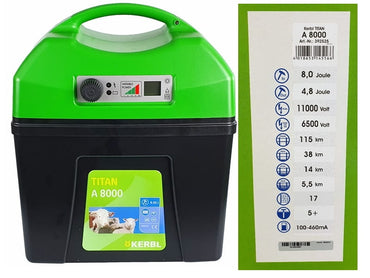 Elektryzator akumulatorowy 12V Kerbl Titan A8000 8 Juli - Cavalo