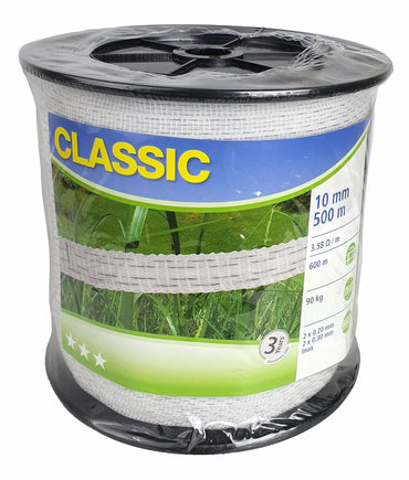 Taśma ogrodzeniowa CLASSIC, 500 m x 10 mm, biała, Kerbl - Cavalo