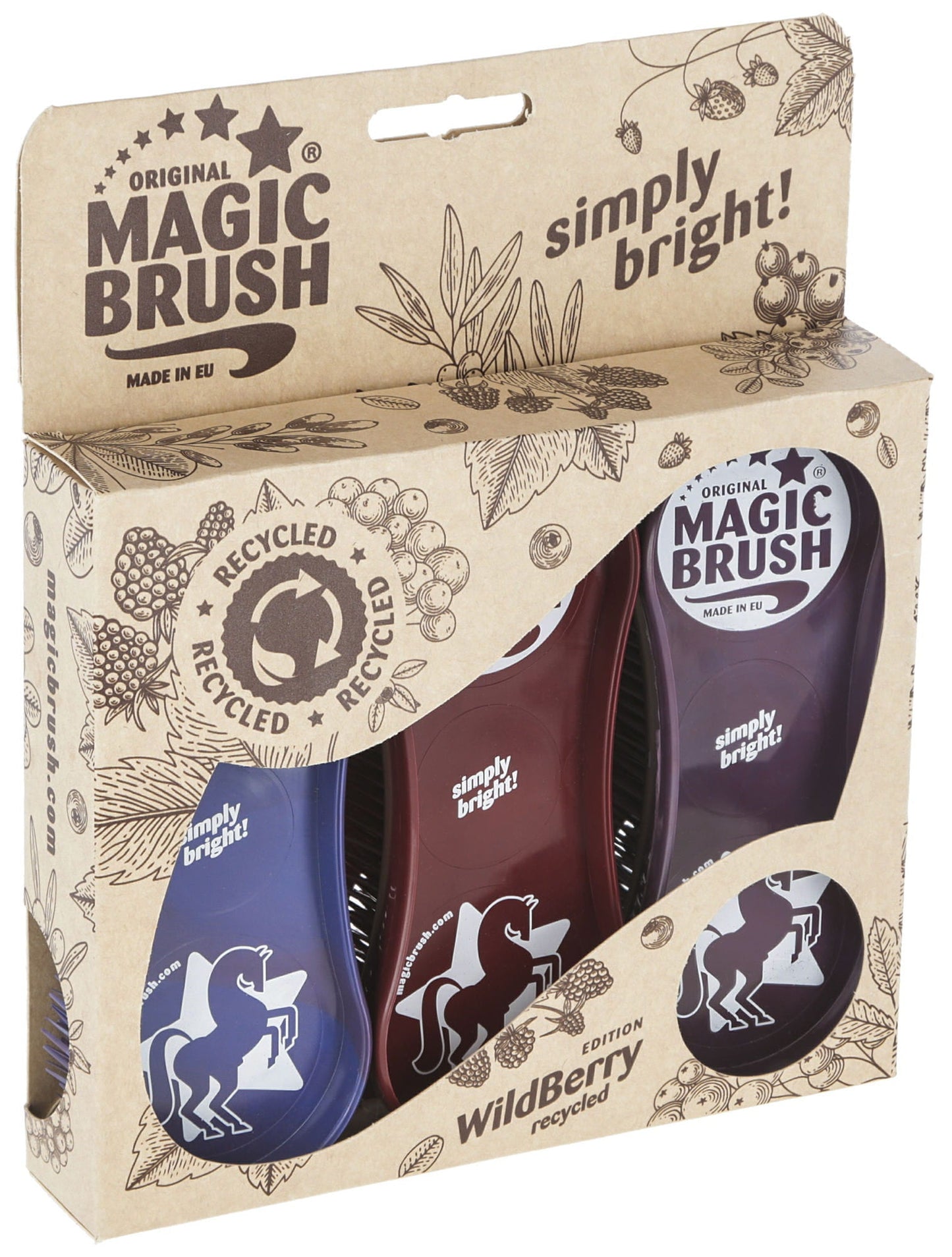Zestaw szczotek WildBerry Recycled, MagicBrush - Cavalo