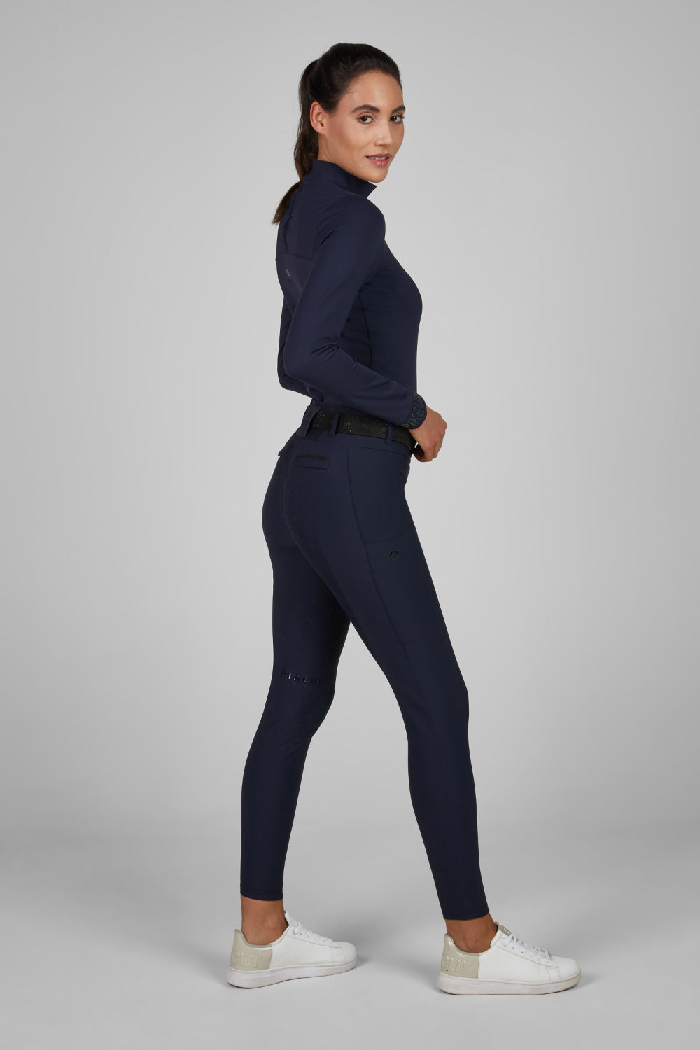 Pikeur Bryczesy zimowe damskie LINETT TI.SD 6555 z wysokim stanem A/W 2025 Black