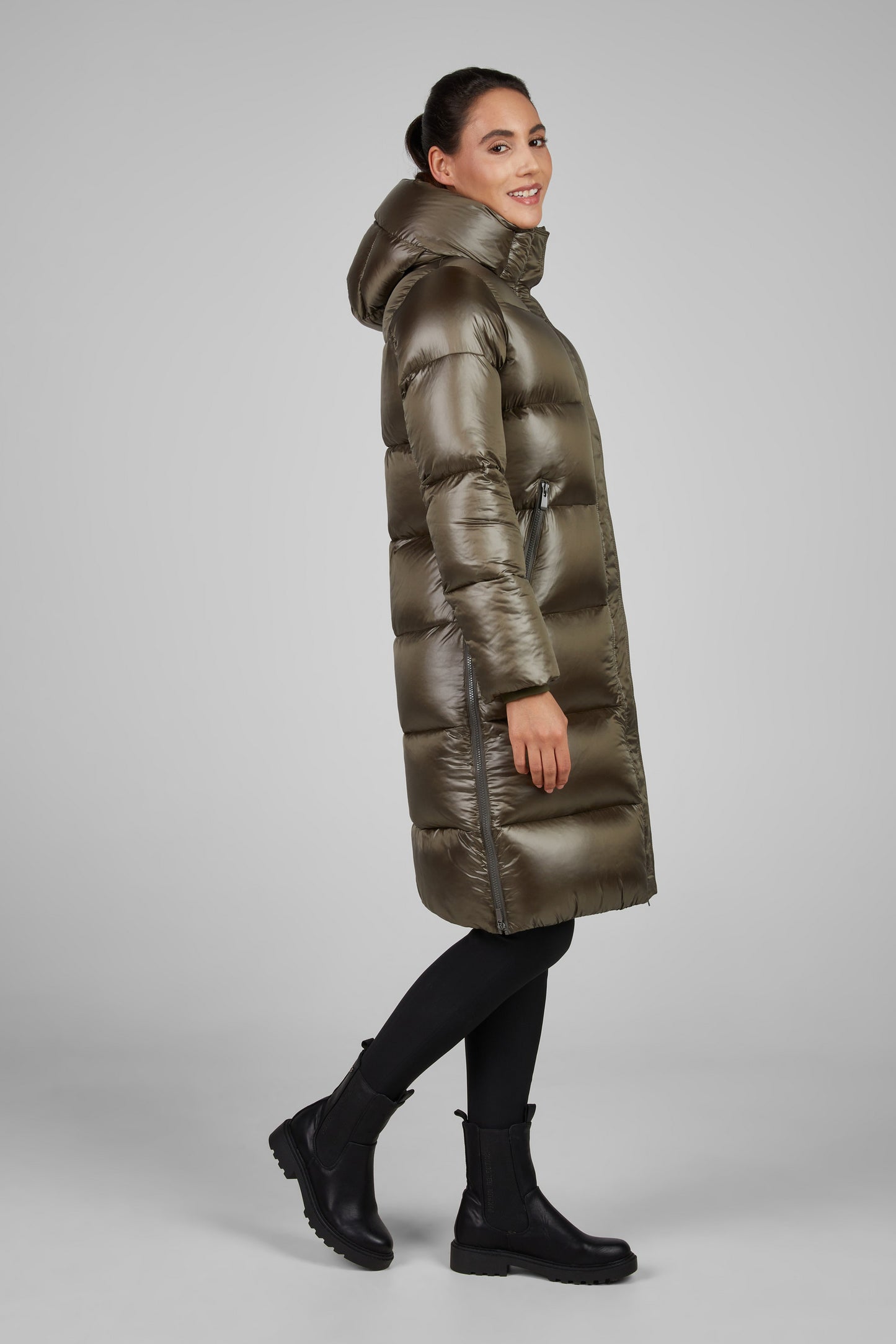 Pikeur Płaszcz Quilted Coat 8025 Selection Slate Brown A/W 2025