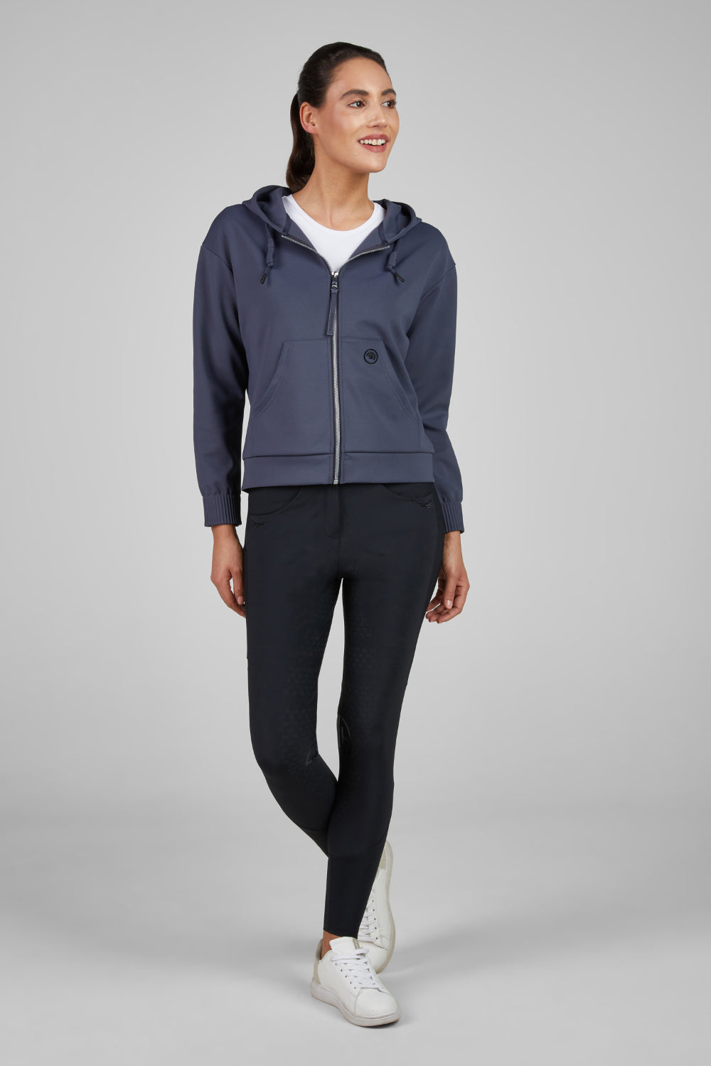 Pikeur Bluza z kapturem HOODY Jacket Athleisure 8282 A/W 2025 Graphite Blue