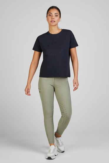 Koszulka treningowa damska Pikeur Oversized Shirt 7216 Athleisure Black S/S 2025 - Cavalo