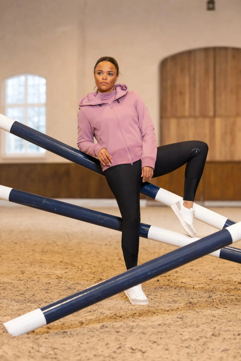 Pikeur Bluza z kapturem Fleece Jacket Athleisure 8046 A/W 2025 Graphite Blue - Cavalo