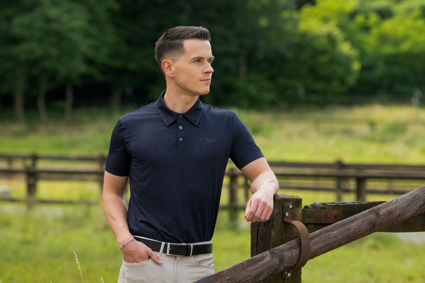 Pikeur Koszulka męska Polo funkcyjna 7249 Navy Sports S/S 2025 - Cavalo