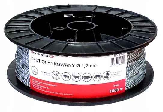 Drut Ogrodzeniowy Pomelac ocynk do Ogrodzeń Elektrycznych 500m FI 2.0