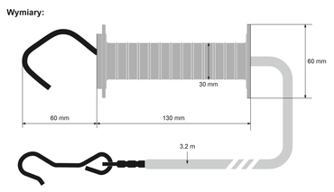 Zestaw bramowy z gumą 3,2 m Pomelac różowy - Cavalo