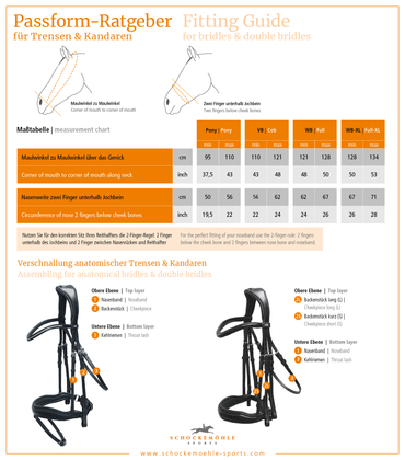 Ogłowie skórzane nachrapnikiem szwedzkim Schockemohle "Stanford Wide" Black/Silver - Cavalo