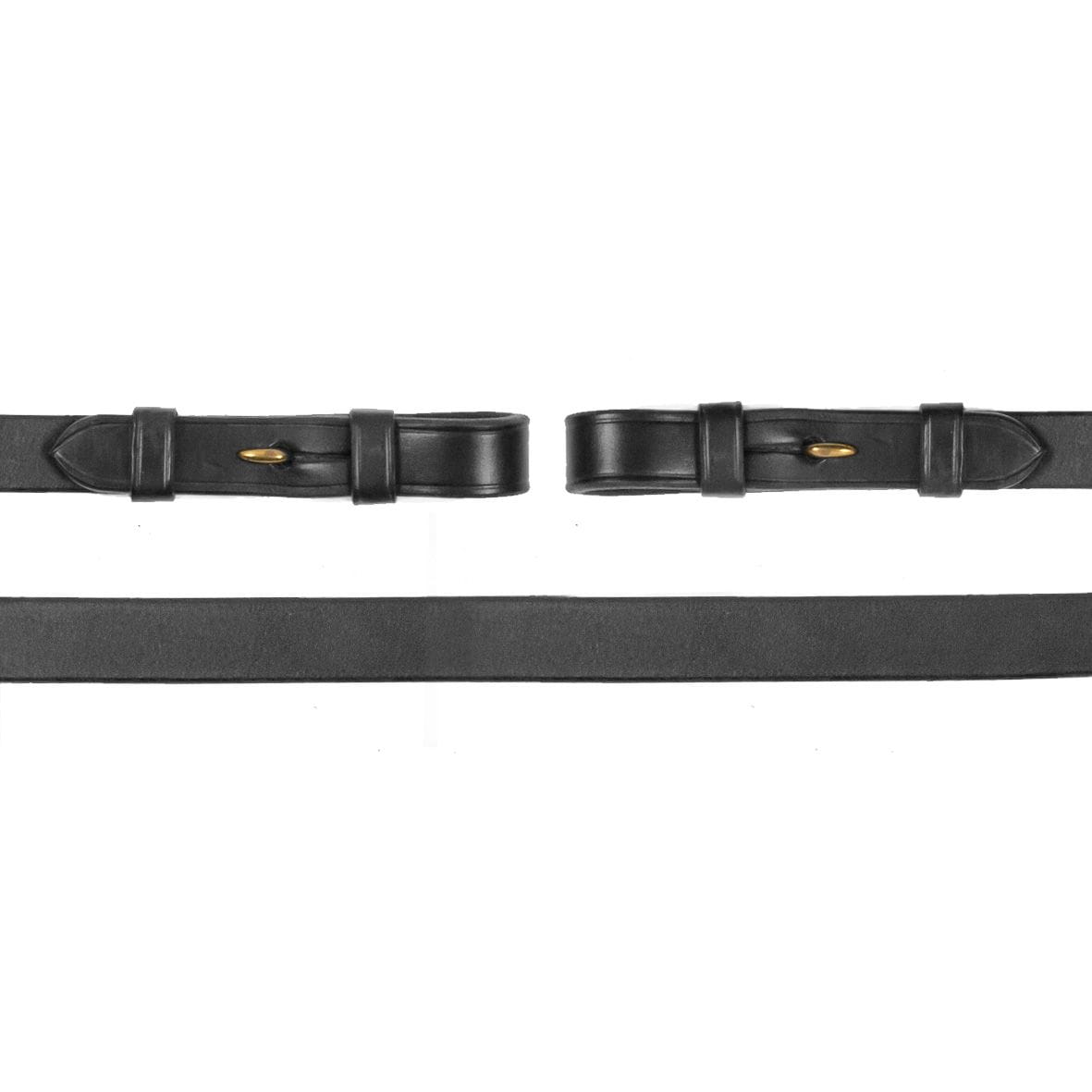 Wodze skórzane z haczykami na uzdę Schockemohle Black/Gold - WB (Full) - Cavalo