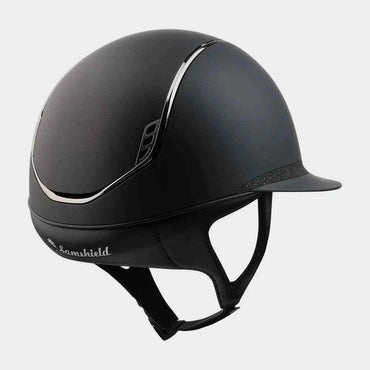 SAMSHIELD Kask Miss Shield 2.0 Shadowmatt Black/carpet Alcantara flower Swarowski Crystal