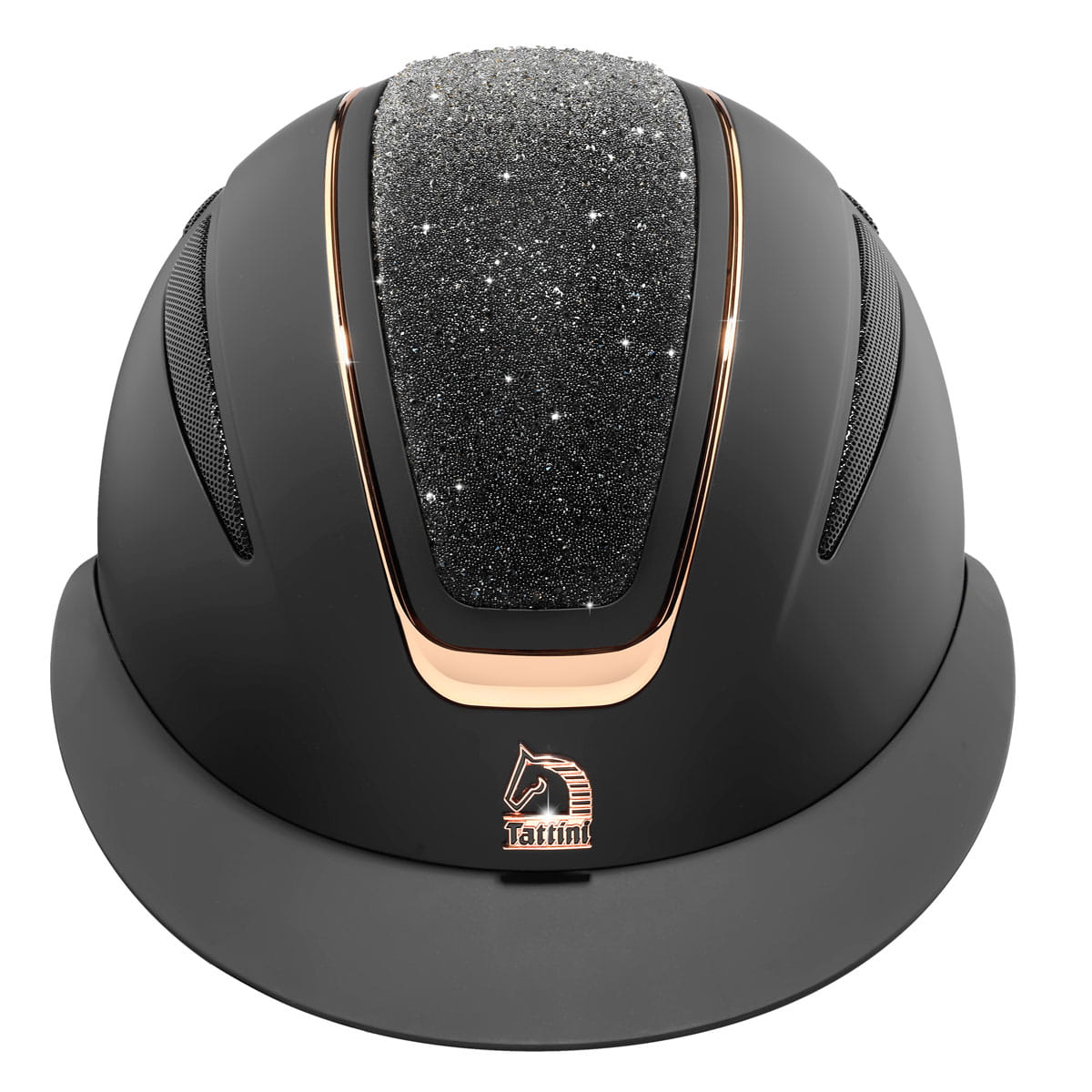 Kask jeździecki Tattini Nettuno Black + Pink Gold - Cavalo